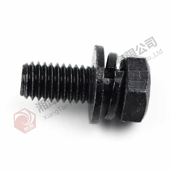 六角頭螺栓、彈簧墊圈和平墊圈組合件